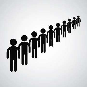 Long queue Stock Illustration