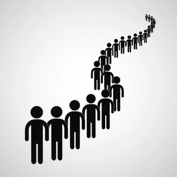 Long queue Stock Illustration