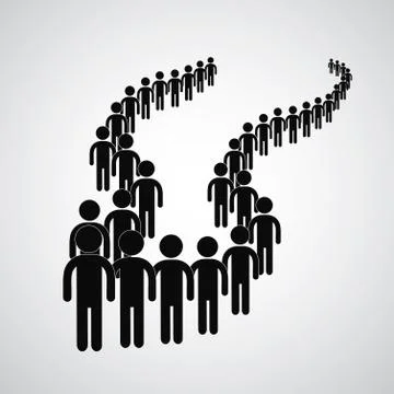 Long queue Stock Illustration