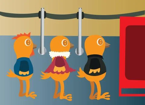 In the long queue Stock Illustration