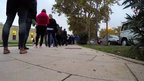 Long Queue Outdoors Stock-Footage 71822832