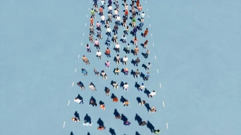 Long queue people Business design Stock Footage 136167549