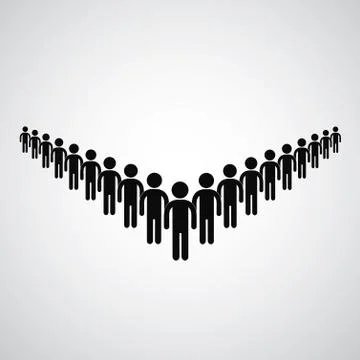 Long queue symbol Stock Illustration