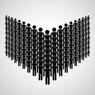 Long queue symbol Stock Illustration