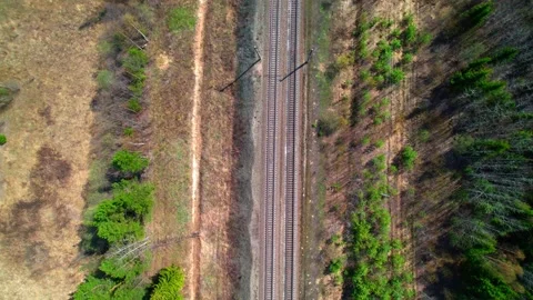 Long rails from the upper plan. Stock Footage 196496474