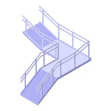 Long ramp icon isometric vector. Hospital disabled ramp Illustrazione stock