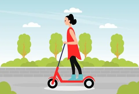 Long Range Scooter Concept Illustration Stock Illustration