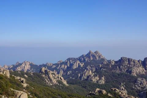Long range view across repeating razor back ridges Stock Photos