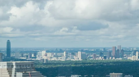 Long Range View of Houston TX Galleria from Downtown Stock Footage 55114828
