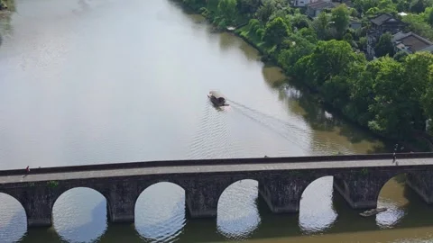 Long Range View of Qiyun Mountain Dengfeng Bridge Stock-Footage 347481560