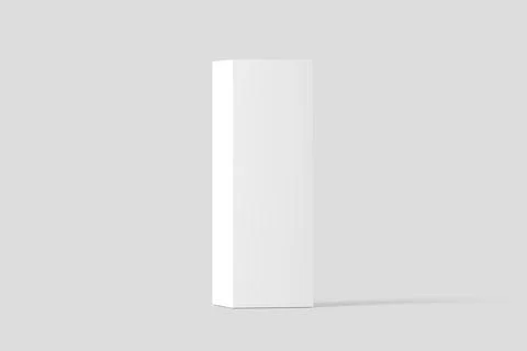 Long Rectangle Box White Blank 3D Rendering Mockup Stock Illustration