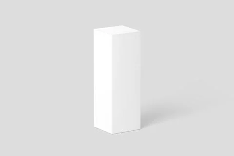 Long Rectangle Box White Blank 3D Rendering Mockup Stock Illustration