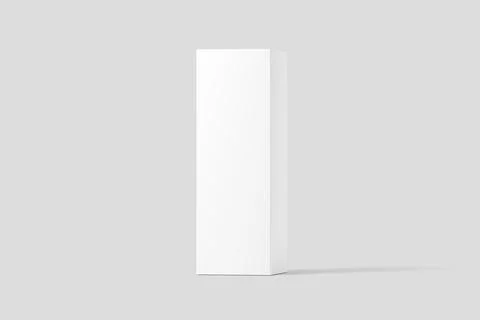 Long Rectangle Box White Blank 3D Rendering Mockup Stock Illustration