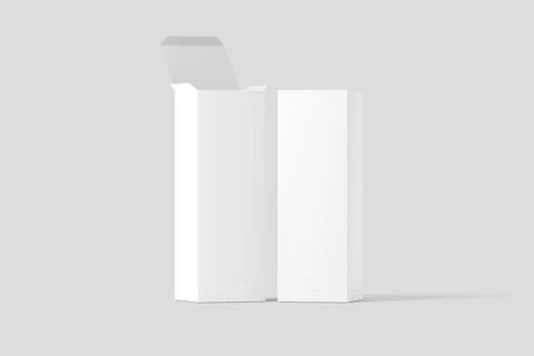 Long Rectangle Box White Blank 3D Rendering Mockup Stock Illustration