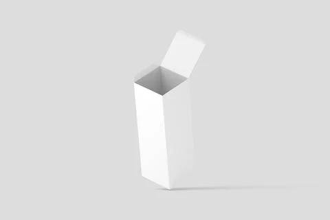 Long Rectangle Box White Blank 3D Rendering Mockup Stock Illustration