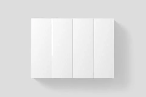 Long Rectangle Box White Blank 3D Rendering Mockup Stock Illustration