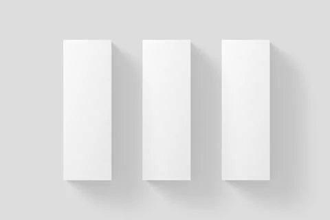 Long Rectangle Box White Blank 3D Rendering Mockup Stock Illustration