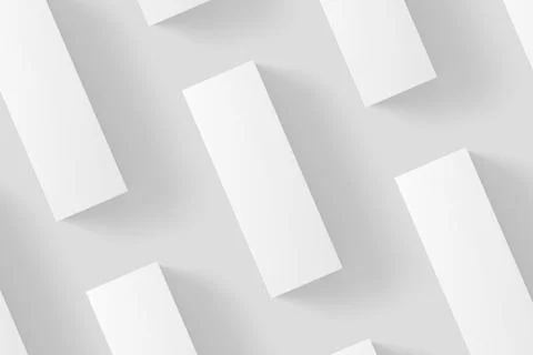Long Rectangle Box White Blank 3D Rendering Mockup Stock Illustration
