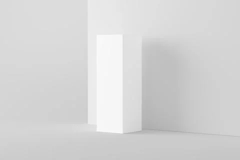 Long Rectangle Box White Blank 3D Rendering Mockup Stock Illustration