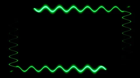 Long rectangular horizontal waving colorful dark green neon flashing moving.. Vídeos de archivo 270316894