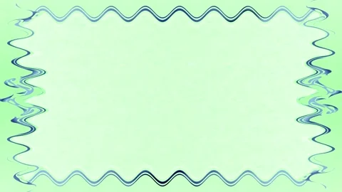 Long rectangular horizontal wavy blue closed lines on green background, fra.. Video stock 270315972