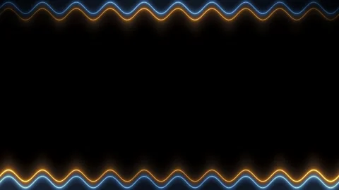 Long rectangular horizontal wavy colorful yellow blue neon flashing long li.. Stock Footage 270316480