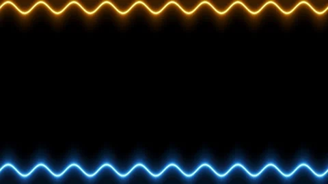 Long rectangular horizontal wavy colorful orange blue neon moving long line.. Stock Footage 270316488