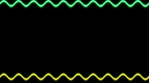 Long rectangular horizontal wavy colorful orange green neon moving long lin.. Stock Footage 270316574