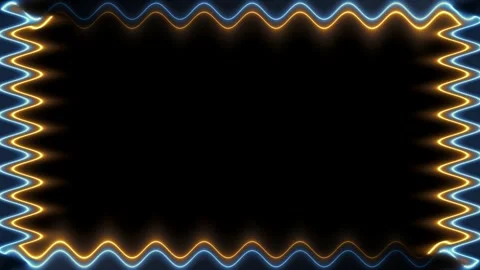 Long rectangular horizontal wavy colorful yellow blue neon moving around li.. Vídeos de archivo 270316827