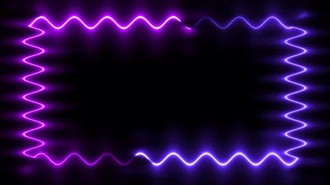 Long rectangular horizontal wavy colorful purple neon moving around light c.. Stock Footage 270316838