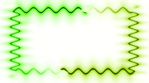 Long rectangular horizontal wavy colorful green neon moving around light cl.. Vídeos de archivo 270316936
