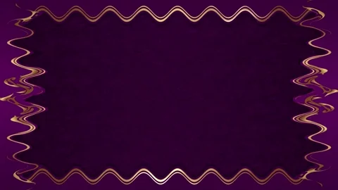Long rectangular horizontal wavy golden closed lines on purple background, .. Stock Footage 270315962