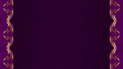 Long, rectangular, vertical decorated gold stripes, lines on a purple backg.. Stock Footage 270315901