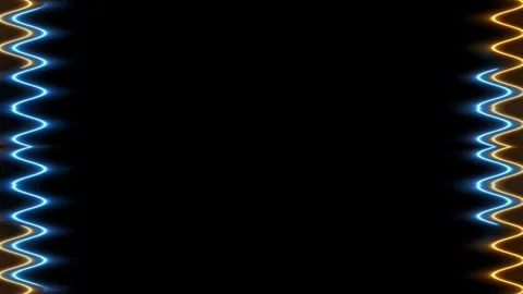Long rectangular vertical wavy colorful orange blue neon moving long lines .. Stock Footage 270316682