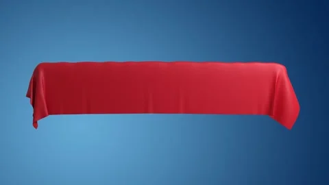 A long red fabric hides something then lifts to reveal the text of your choic 스톡 동영상 303835637