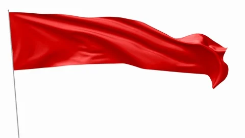 Long red flag, animation with luma matte Stock Footage 93387927