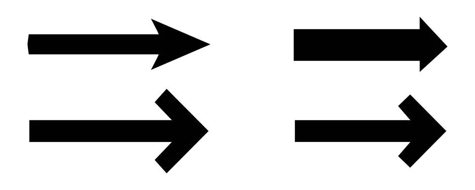 Long Right Arrows Set Stock Illustration