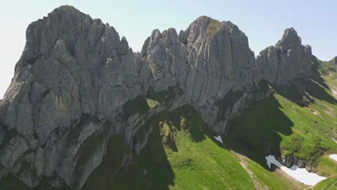Long Right Orbit Around Mountain Ridge Saxer Lucke Stock Footage 323331051