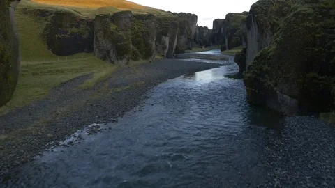 Long river flowing through rural landscape Stock Footage 74906540