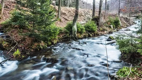 Long River Timelapse 4k Stock Footage 74305378