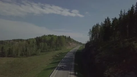 A long road along the edges of which forests grow. Video stock 149109145