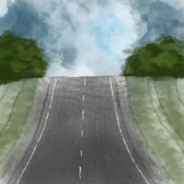 Long road Stock Illustration