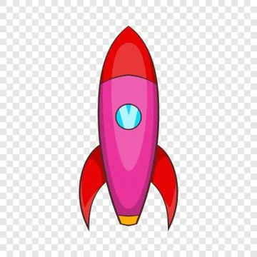 Long rocket icon, cartoon style Stock Illustration