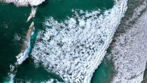 Long rolling wave top down view on pacific ocean Stock Footage 236741356