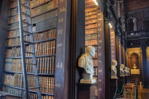 The Long Room at Trinity College. 스톡 사진