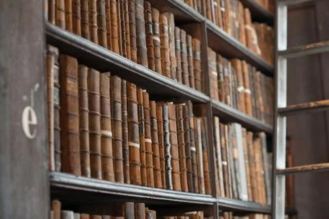 The Long Room at Trinity Library in Trinity College, Dublin, Ireland Foto stock