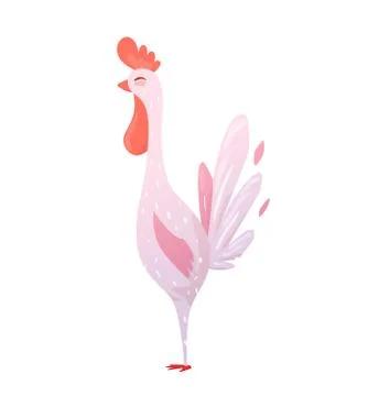Long rooster Vector illustration Stock Illustration