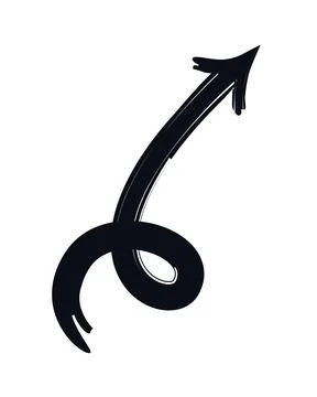 Long round arrow bold thick stroke graphic element Stock Illustration