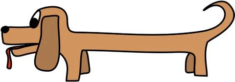 Long sausage dog Illustrazione stock