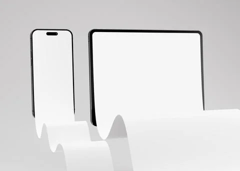 Long scroll tablet and smartphone screen, use for design presentation mockup Stock Illustration